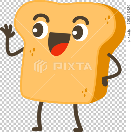 Smiling Bread Cartoon Character. 100258426
