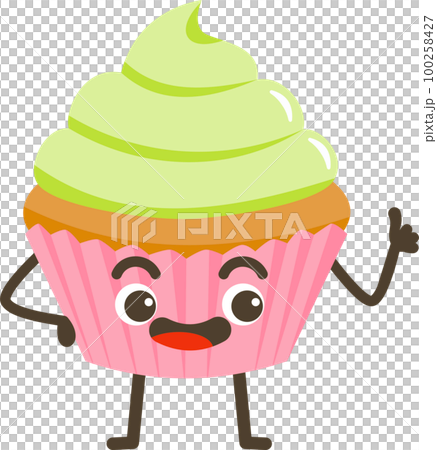 Smiling Cupcake Cartoon Character. 100258427