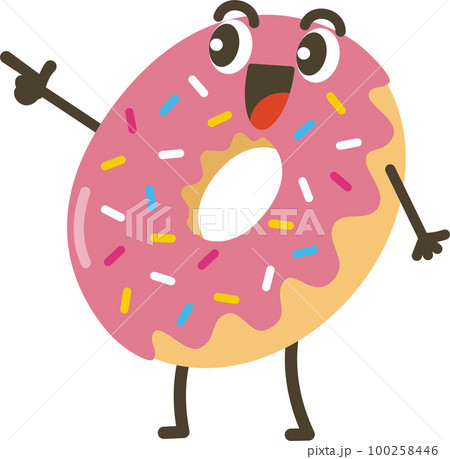 Smiling Donut Cartoon Character. 100258446
