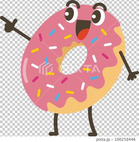 Smiling Donut Cartoon Character. 100258446