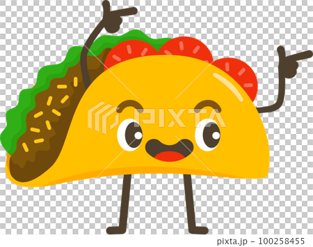 Smiling Taco Cartoon Character. 100258455