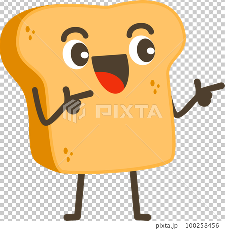 Smiling Bread Cartoon Character. 100258456
