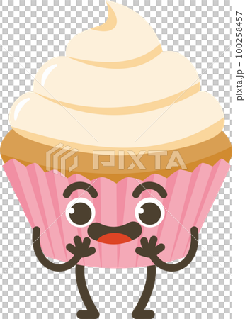 Smiling Cupcake Cartoon Character. 100258457