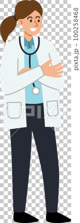 The female doctor is diagnosing and explaining 100258468