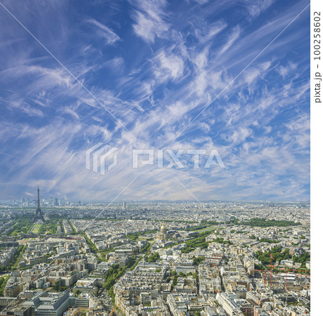 Paris skyline (cloudy summer day) , France 100258602