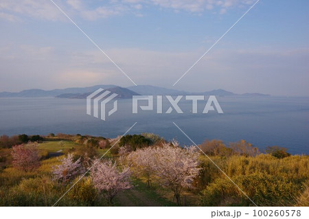 香川県さぬき市 大串自然公園から小豆島を望む 香川県さぬき市 大串自然公園から小豆島を望む 100260578