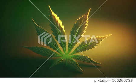 Cannabis marijuana hemp leaf created with generative AI technology 100260752