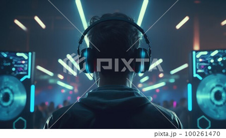 DJ in a nightclub created with generative AI technology 100261470