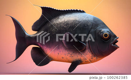 black piranha created with generative AI technology 100262385