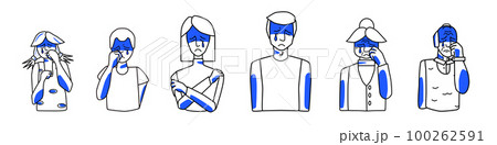 Emotion of sadness, people set. Sad boy and girl, man and woman, grandfather and grandmother. Emotion of sadness, people set. Sad boy and girl, man and woman, grandfather and grandmother. 100262591