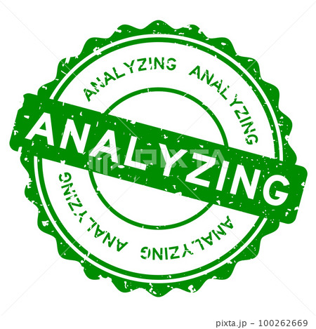 Grunge green analyzing word round rubber seal stamp on white background Grunge green analyzing word round rubber seal stamp on white background 100262669