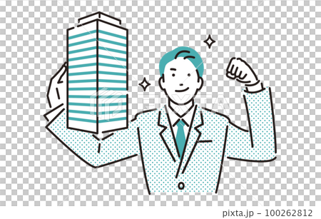 Business person male who supports the company 100262812