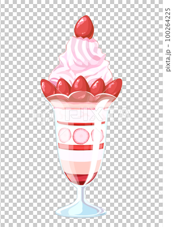 Illustration of strawberry parfait 100264225
