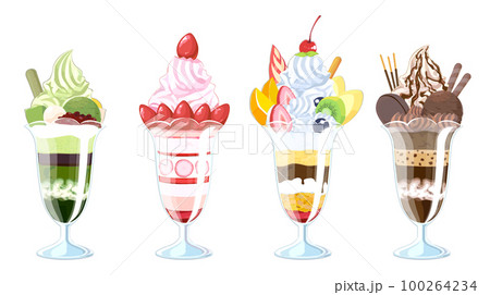 パフェのイラストセット 100264234