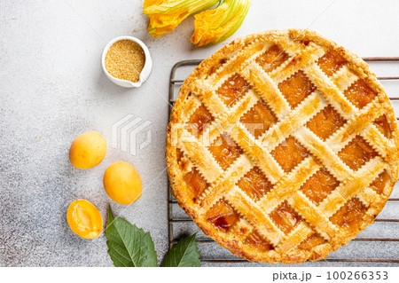 Summer apricot pie 100266353