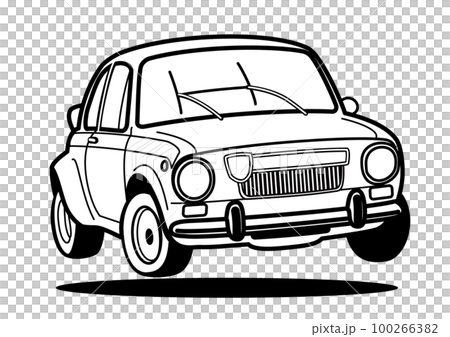 Historic Italian compact sports coloring style jump car illustration 100266382