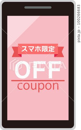 クーポンが表示されたスマホ画面 クーポンが表示されたスマホ画面 100266683