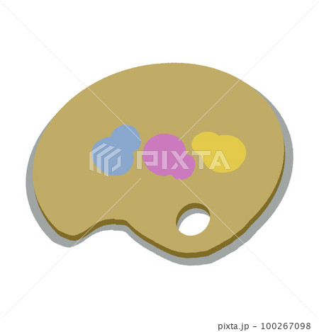 アクリル絵の具とパレット【CMYKカラー(シアン・マゼンタ・イエロー・ブラック)・シンプル・線なし】 アクリル絵の具とパレット【CMYKカラー(シアン・マゼンタ・イエロー・ブラック)・シンプル・線なし】 100267098