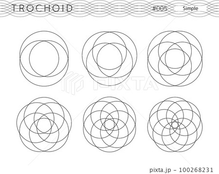 トロコイドのシンプルスタイルのデザインセット_005 100268231