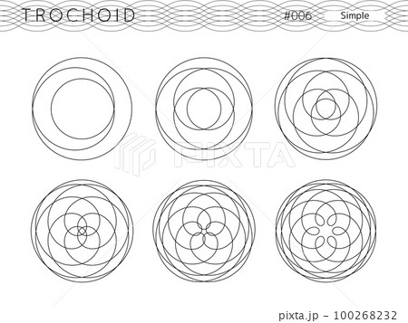 トロコイドのシンプルスタイルのデザインセット_006 100268232