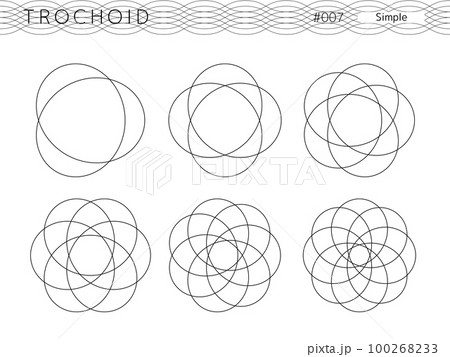 トロコイドのシンプルスタイルのデザインセット_007 トロコイドのシンプルスタイルのデザインセット_007 100268233