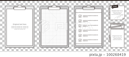 binder; clipboard; memo illustration frame set 100268419