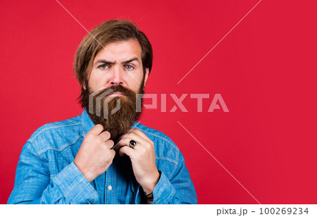 barbershop salon concept. mens beauty. mature hipster with beard. brutal caucasian hipster with moustache. male barber care. confident businessman in shirt. bearded man 100269234