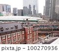 曇りの日の東京駅と新幹線 100270936