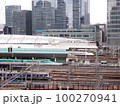 並ぶ新幹線と電車 100270941