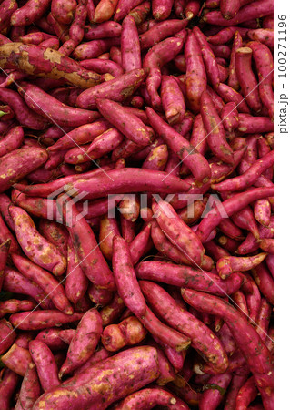 Fresh Sweet potato as background. Local vegetables. 100271196