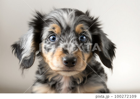 ブルーマールのミニチュアダックスフンドのイラスト素材 [100272109