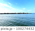 穏やかな海とテトラポッド 100274432
