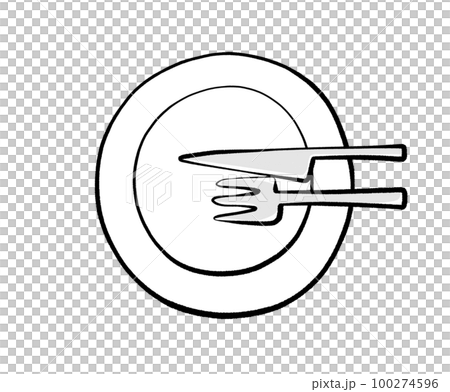 【餐桌禮儀】餐具結束用餐標誌（美式） 100274596