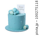 happy birthday cake looking very tasty, isolated on white background 100275118