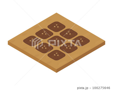 農場ゲームのイラスト_種まき_アイソメトリック 農場ゲームのイラスト_種まき_アイソメトリック 100275646