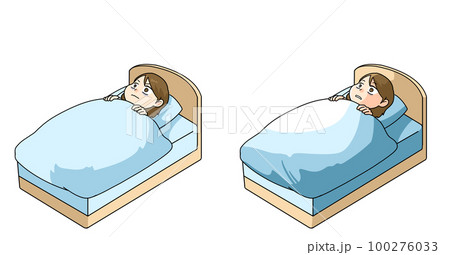 睡眠不足で眠れない夜を過ごし、朝を迎える女性 100276033