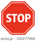 手描き風の「STOP」標識アイコン 100277066