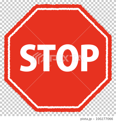 Hand-drawn "STOP" sign icon 100277066