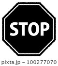 手描き風の「STOP」標識アイコン 100277070