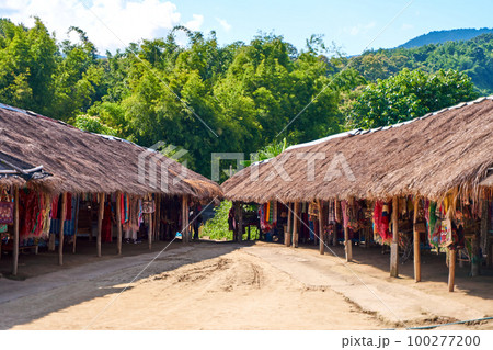 Palm Canopy Market in Thailand vilage a Palm Canopy Market in Thailand vilage a 100277200