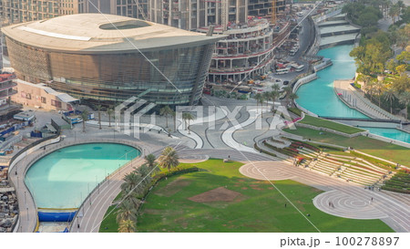 Dubai Opera located in Downtown is the radiant centre of culture and arts in Dubai timelapse 100278897