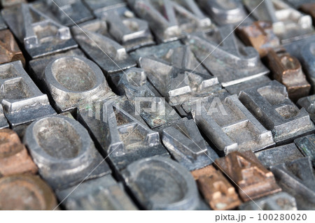Antique vintage movable type alphabet set. 100280020
