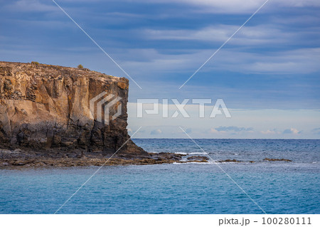 On the beach of Playa de la Jaqueta, Fuerteventura Island 100280111
