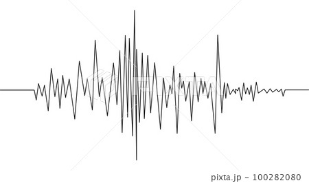 Earthquake seismogram or sound volume wave illustration 100282080