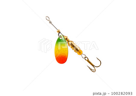 Fishing Spinner (Spoon Lure) Isolated on White background . Fishing Spinner (Spoon Lure) Isolated on White background . 100282093