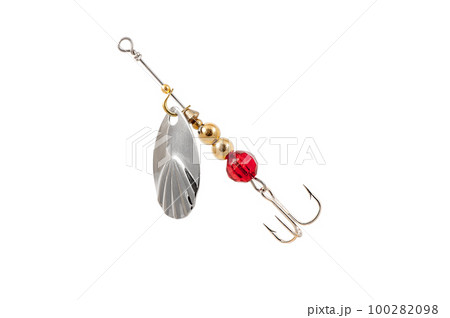 Fishing Spinner (Spoon Lure) Isolated on White background . Fishing Spinner (Spoon Lure) Isolated on White background . 100282098