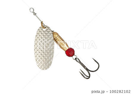 Fishing Spinner (Spoon Lure) Isolated on White background . 100282102