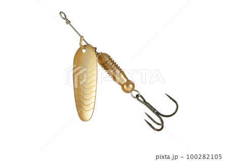 Fishing Spinner (Spoon Lure) Isolated on White background . 100282105