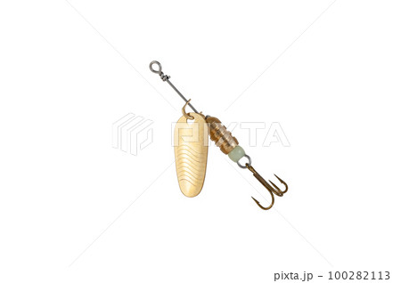 Fishing Spinner (Spoon Lure) Isolated on White background . Fishing Spinner (Spoon Lure) Isolated on White background . 100282113