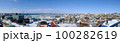 真冬の凍った港のパノラマ 北海道釧路市 100282619